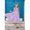 imageGRACE KARIN Girls Dress Summer Tie Back Party Dress Ruffle Sleeve Smoke Tiered Special Occasions Maxi Tween Dresses Size 514Purple