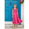 imageGRACE KARIN Girls Dress Summer Tie Back Party Dress Ruffle Sleeve Smoke Tiered Special Occasions Maxi Tween Dresses Size 514Rose Pink