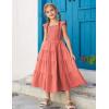 imageGRACE KARIN Girls Dress Summer Tie Back Party Dress Ruffle Sleeve Smoke Tiered Special Occasions Maxi Tween Dresses Size 514Watermelon Red