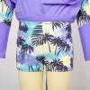 imageGRACE KARIN Girls Swimsuit Girls Long Sleeve Rash Guard 3Pieces Bathing Suit 512YPurple Coconut Tree