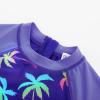 imageGRACE KARIN Girls Swimsuit Long Sleeve UV Protective Bathing Suit One Piece Swimwear for Kids 512 YearsDark Purple Coconut Tree