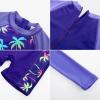imageGRACE KARIN Girls Swimsuit Long Sleeve UV Protective Bathing Suit One Piece Swimwear for Kids 512 YearsDark Purple Coconut Tree