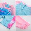 imageGRACE KARIN Girls Swimsuit Long Sleeve UV Protective Bathing Suit One Piece Swimwear for Kids 512 YearsPink and Blue Coconut Tree