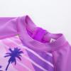 imageGRACE KARIN Girls Swimsuit Long Sleeve UV Protective Bathing Suit One Piece Swimwear for Kids 512 YearsPurple Coconut Tree