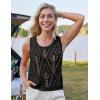 imageGRACE KARIN Womens 2025 Summer Crochet Knit Tank Tops Sleeveless Hollow Out Casual Crew Neck Sweater Vest Cover UpBlack
