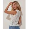 imageGRACE KARIN Womens 2025 Summer Crochet Knit Tank Tops Sleeveless Hollow Out Casual Crew Neck Sweater Vest Cover UpWhite