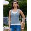 imageGRACE KARIN Womens Casual Sleeveless Henley Shirts Summer Layered Tank Tops Square Neck Sweater VestGrey Blue