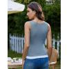 imageGRACE KARIN Womens Casual Sleeveless Henley Shirts Summer Layered Tank Tops Square Neck Sweater VestGrey Blue
