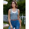 imageGRACE KARIN Womens Casual Sleeveless Henley Shirts Summer Layered Tank Tops Square Neck Sweater VestGrey Blue