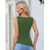 imageGRACE KARIN Womens Tank Tops 2025 Summer Tops Ruched Boat Neck Sleeveless Blouses Asymmetrical Going Out TopBright Army Green