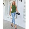 imageGRACE KARIN Womens Tank Tops 2025 Summer Tops Ruched Boat Neck Sleeveless Blouses Asymmetrical Going Out TopBright Army Green