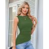imageGRACE KARIN Womens Tank Tops 2025 Summer Tops Ruched Boat Neck Sleeveless Blouses Asymmetrical Going Out TopBright Army Green