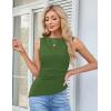 imageGRACE KARIN Womens Tank Tops 2025 Summer Tops Ruched Boat Neck Sleeveless Blouses Asymmetrical Going Out TopBright Army Green