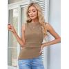 imageGRACE KARIN Womens Tank Tops 2025 Summer Tops Ruched Boat Neck Sleeveless Blouses Asymmetrical Going Out TopBrown