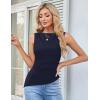 imageGRACE KARIN Womens Tank Tops 2025 Summer Tops Ruched Boat Neck Sleeveless Blouses Asymmetrical Going Out TopNavy Blue