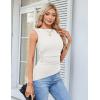 imageGRACE KARIN Womens Tank Tops 2025 Summer Tops Ruched Boat Neck Sleeveless Blouses Asymmetrical Going Out TopPure White