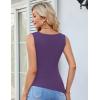 imageGRACE KARIN Womens Tank Tops 2025 Summer Tops Ruched Boat Neck Sleeveless Blouses Asymmetrical Going Out TopPurple
