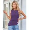 imageGRACE KARIN Womens Tank Tops 2025 Summer Tops Ruched Boat Neck Sleeveless Blouses Asymmetrical Going Out TopPurple