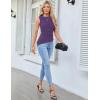 imageGRACE KARIN Womens Tank Tops 2025 Summer Tops Ruched Boat Neck Sleeveless Blouses Asymmetrical Going Out TopPurple