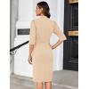 imageGRACE KARIN Womens Work Dress 34 Sleeve V Neck Bodycon Sheath Dress Zipper Up Office Business Dresses with BeltApricot