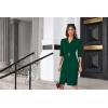 imageGRACE KARIN Womens Work Dress 34 Sleeve V Neck Bodycon Sheath Dress Zipper Up Office Business Dresses with BeltDark Green