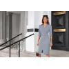 imageGRACE KARIN Womens Work Dress 34 Sleeve V Neck Bodycon Sheath Dress Zipper Up Office Business Dresses with BeltLight Gray