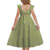 imageGRACE KARIN Girls Dress Summer Tie Back Party Dress Ruffle Sleeve Smoke Tiered Special Occasions Maxi Tween Dresses Size 514Army Green