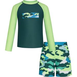 imageGRACE KARIN Boy Kids Two Piece Swimsuits Long Sleeve Rash Guard Swimwear Cute Bathing Suit Sets 512YCamouflage