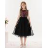 imageGRACE KARIN Flower Girl Dress VBack Sequin Party Tulle Dresses Kids Birthday Formal Wedding Pageant Princess Dress 512Black
