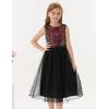 imageGRACE KARIN Flower Girl Dress VBack Sequin Party Tulle Dresses Kids Birthday Formal Wedding Pageant Princess Dress 512Black