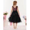imageGRACE KARIN Flower Girl Dress VBack Sequin Party Tulle Dresses Kids Birthday Formal Wedding Pageant Princess Dress 512Black