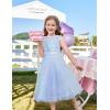 imageGRACE KARIN Flower Girl Dress VBack Sequin Party Tulle Dresses Kids Birthday Formal Wedding Pageant Princess Dress 512Blue