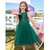 imageGRACE KARIN Flower Girl Dress VBack Sequin Party Tulle Dresses Kids Birthday Formal Wedding Pageant Princess Dress 512Green