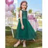 imageGRACE KARIN Flower Girl Dress VBack Sequin Party Tulle Dresses Kids Birthday Formal Wedding Pageant Princess Dress 512Green