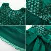 imageGRACE KARIN Flower Girl Dress VBack Sequin Party Tulle Dresses Kids Birthday Formal Wedding Pageant Princess Dress 512Green