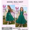 imageGRACE KARIN Flower Girl Dress VBack Sequin Party Tulle Dresses Kids Birthday Formal Wedding Pageant Princess Dress 512Green