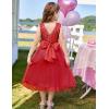 imageGRACE KARIN Flower Girl Dress VBack Sequin Party Tulle Dresses Kids Birthday Formal Wedding Pageant Princess Dress 512Red