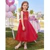 imageGRACE KARIN Flower Girl Dress VBack Sequin Party Tulle Dresses Kids Birthday Formal Wedding Pageant Princess Dress 512Red