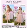 imageGRACE KARIN Flower Girl Dress VBack Sequin Party Tulle Dresses Kids Birthday Formal Wedding Pageant Princess Dress 512Rose Gold