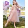 imageGRACE KARIN Flower Girl Dress VBack Sequin Party Tulle Dresses Kids Birthday Formal Wedding Pageant Princess Dress 512Rose Gold