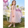 imageGRACE KARIN Flower Girl Dress VBack Sequin Party Tulle Dresses Kids Birthday Formal Wedding Pageant Princess Dress 512Rose Gold