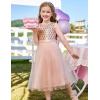 imageGRACE KARIN Flower Girl Dress VBack Sequin Party Tulle Dresses Kids Birthday Formal Wedding Pageant Princess Dress 512Rose Gold
