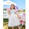 imageGRACE KARIN Flower Girl Dress VBack Sequin Party Tulle Dresses Kids Birthday Formal Wedding Pageant Princess Dress 512White