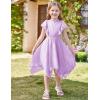 imageGRACE KARIN Girls Boho Dress Ruffle Sleeve Midi Solid Color Elastic Waist ALine Girls Summer Dresses 512YLavender