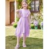 imageGRACE KARIN Girls Boho Dress Ruffle Sleeve Midi Solid Color Elastic Waist ALine Girls Summer Dresses 512YLavender
