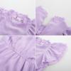 imageGRACE KARIN Girls Boho Dress Ruffle Sleeve Midi Solid Color Elastic Waist ALine Girls Summer Dresses 512YLavender