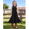 imageGRACE KARIN Girls Dresses Summer Spring Halter Maxi Dress Kids Ruffle Casual Flower Pleated Sun Dress Size 514Black