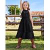 imageGRACE KARIN Girls Dresses Summer Spring Halter Maxi Dress Kids Ruffle Casual Flower Pleated Sun Dress Size 514Black