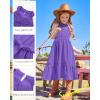 imageGRACE KARIN Girls Dresses Summer Spring Halter Maxi Dress Kids Ruffle Casual Flower Pleated Sun Dress Size 514Blue Purple