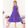 imageGRACE KARIN Girls Dresses Summer Spring Halter Maxi Dress Kids Ruffle Casual Flower Pleated Sun Dress Size 514Blue Purple